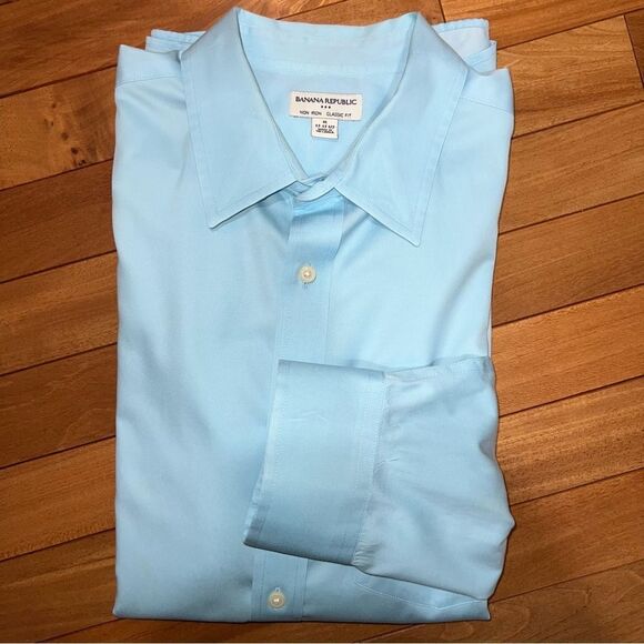 Banana Republic Classic Fit Non-Iron Turquoise Dress Shirt (Neck: 17-17.… - Picture 1 of 10